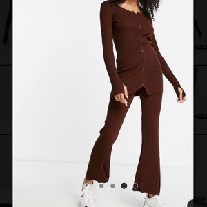 ASOS DESIGN Brown Knitted Set, size US 4 (UK 8-10, Small)